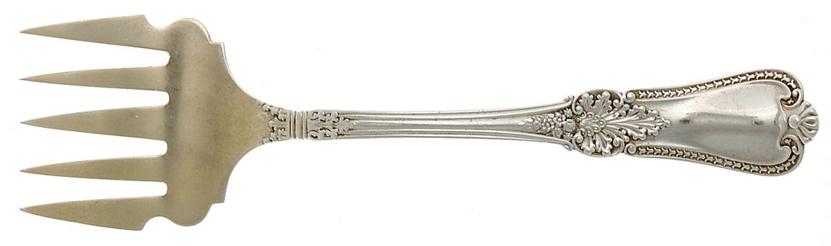 Kensington (Sterling, 1893) Large Solid Tined Sardine Serving Fork by Gorham Silver-1