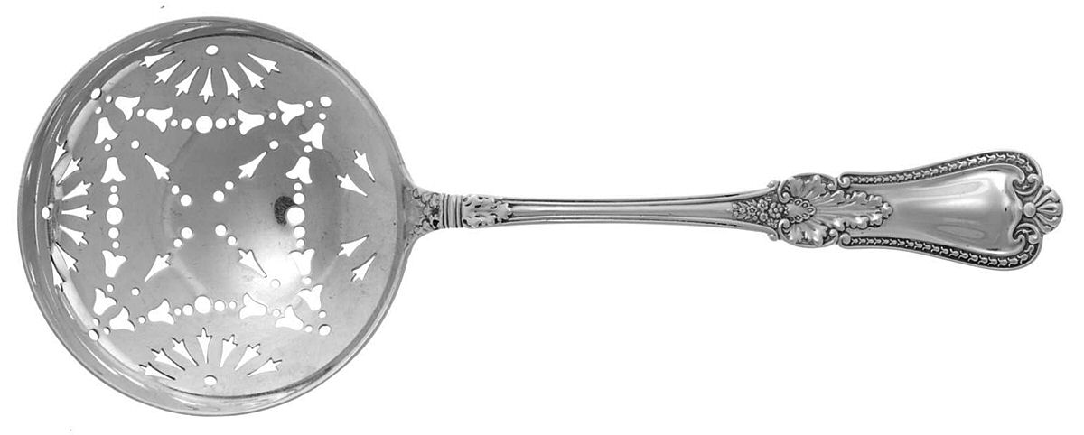 Kensington (Sterling, 1893) Large Pierced Pea Serving Spoon by Gorham Silver-1