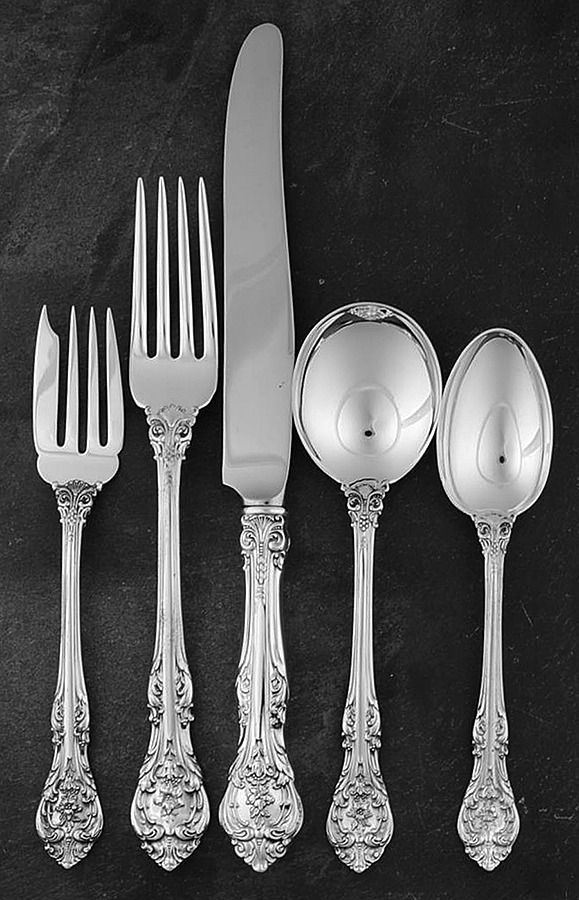 King Edward (Sterling, 1936, No Monos) 5 Piece Dinner Size Setting by Gorham Silver-1