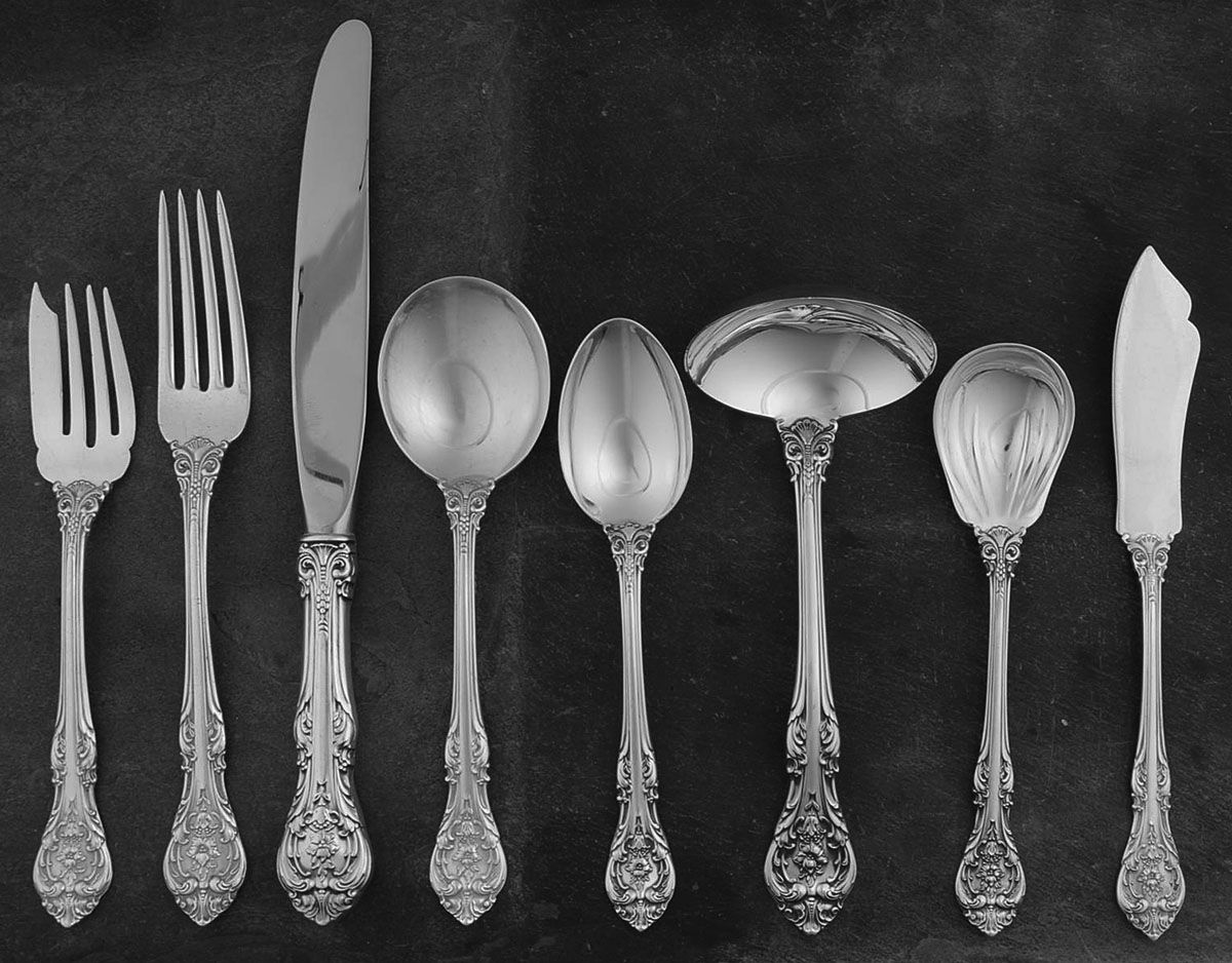 King Edward (Sterling, 1936, No Monos) 43 Piece Set by Gorham Silver-1