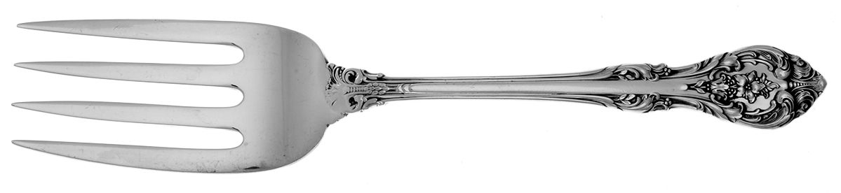 King Edward (Sterling, 1936, No Monos) Solid Serving Fork by Gorham Silver-1