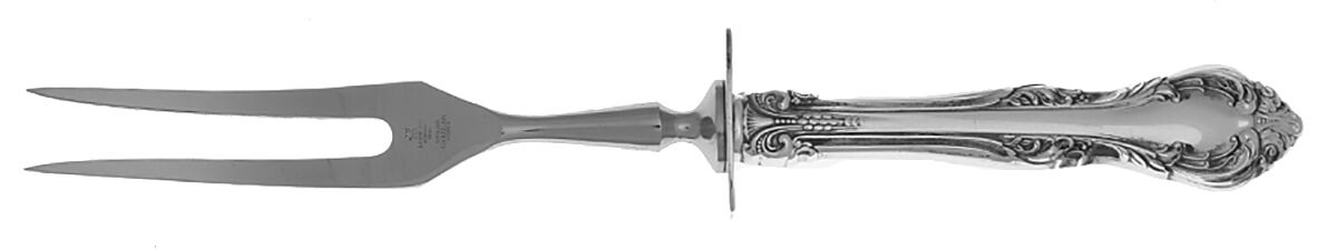 King Edward (Sterling, 1936, No Monos) Small Steak Carving Fork with Stainless Prongs by Gorham Silver-1