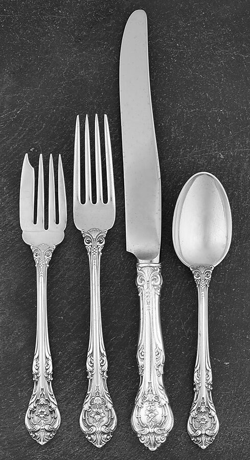 King Edward (Sterling, 1936, No Monos) 32  Piece Estate Set by Gorham Silver-1