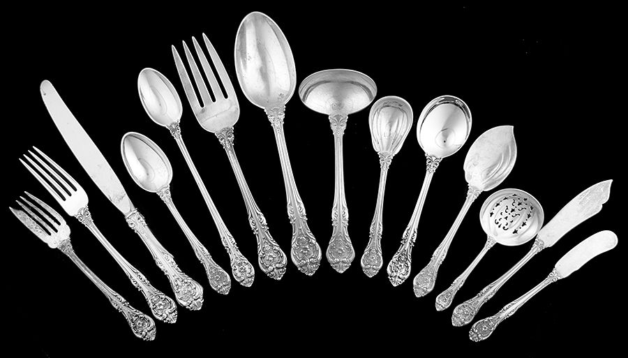 King Edward (Sterling, 1936, No Monos) 104 Piece Set by Gorham Silver-1