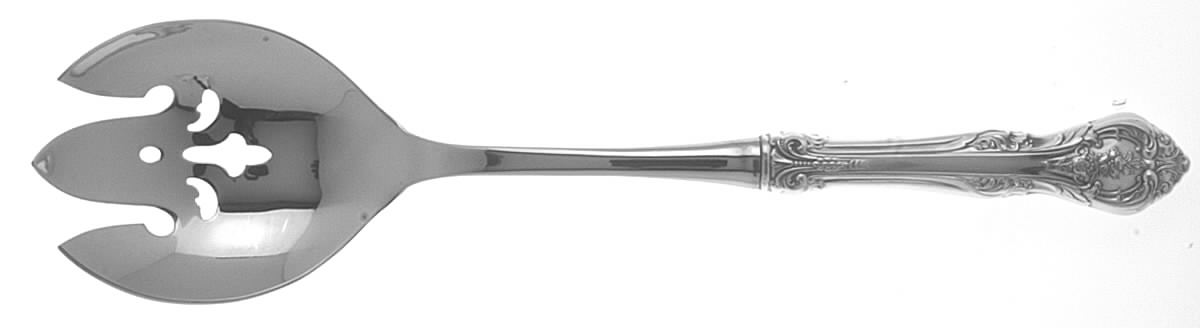 King Edward (Sterling, 1936, No Monos) Salad Serving Fork with Stainless Prongs by Gorham Silver-1