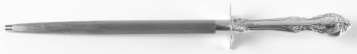 King Edward (Sterling, 1936, No Monos) Large Knife Sharpener-Steel Rod w/Sterling Guard by Gorham Silver-1