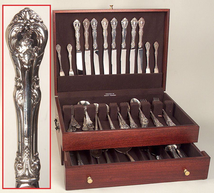 King Edward (Sterling, 1936, No Monos) 66 Piece Set by Gorham Silver-1