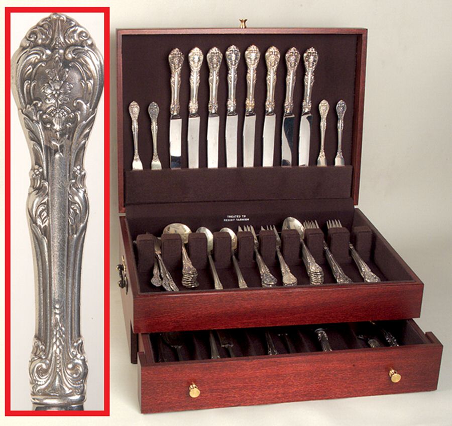 King Edward (Sterling, 1936, No Monos) 67 Piece Set by Gorham Silver-1