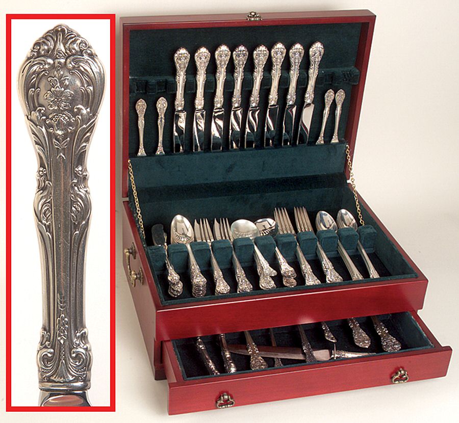 King Edward (Sterling, 1936, No Monos) 66 Piece Set by Gorham Silver-1