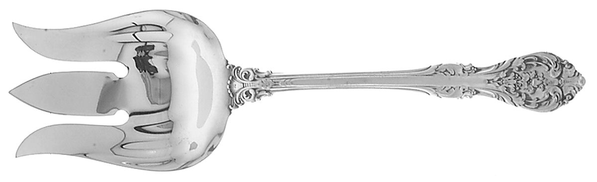King Edward (Sterling, 1936, No Monos) Solid Salad Serving Fork by Gorham Silver-1