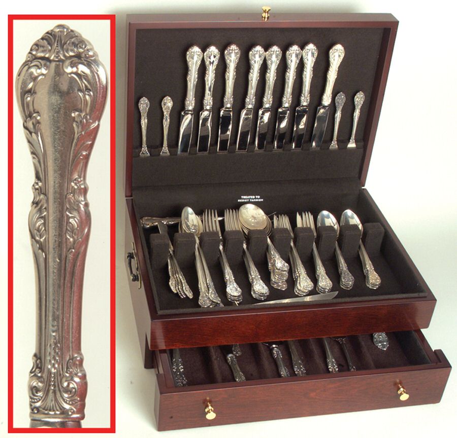 King Edward (Sterling, 1936, No Monos) 66 Piece Set by Gorham Silver-1