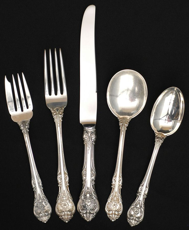 King Edward (Sterling, 1936, No Monos) 5 Piece Place Size Setting by Gorham Silver-1