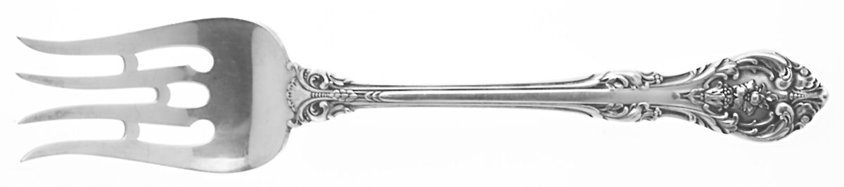King Edward (Sterling, 1936, No Monos) Small Solid Cold Meat Serving Fork by Gorham Silver-1