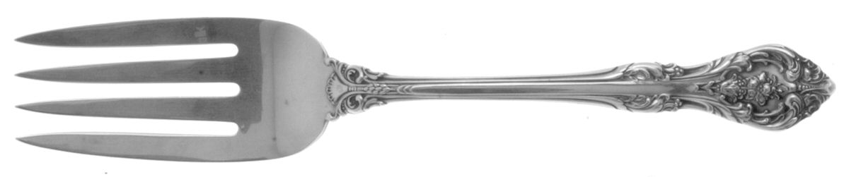 King Edward (Sterling, 1936, No Monos) Small Solid Serving Fork by Gorham Silver-1