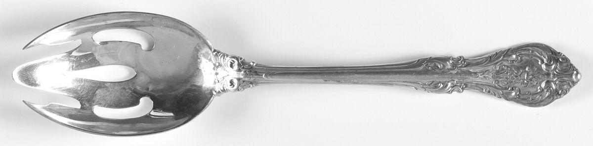 King Edward (Sterling, 1936, No Monos) Pierced Tablespoon (Serving Spoon) by Gorham Silver-1
