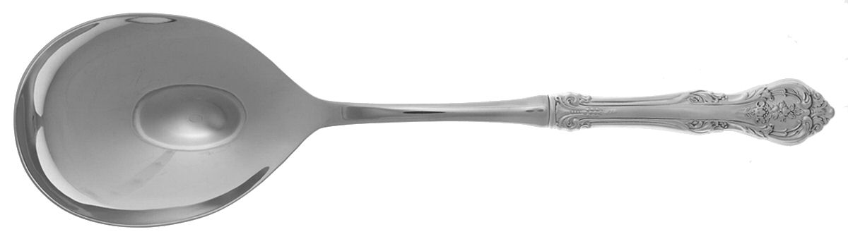 King Edward (Sterling, 1936, No Monos) Smooth Casserole Spoon with Stainless Bowl by Gorham Silver-1