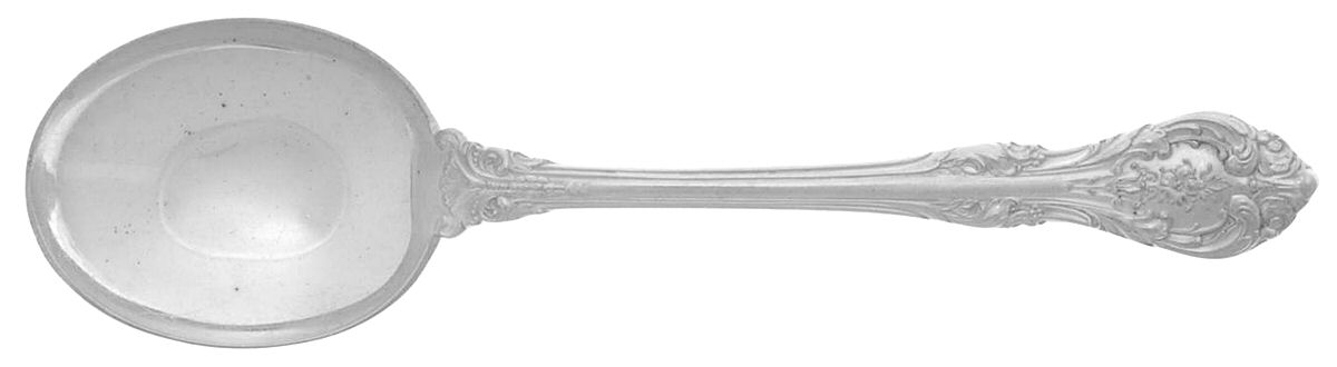 King Edward (Sterling, 1936, No Monos) Round Bowl Soup Spoon (Bouillon) by Gorham Silver-1