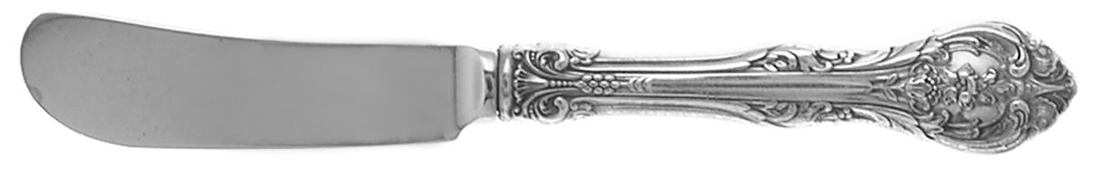 King Edward (Sterling, 1936, No Monos) Butter Spreader Hollow Hdl-Paddle/Stainless Blade by Gorham Silver-1