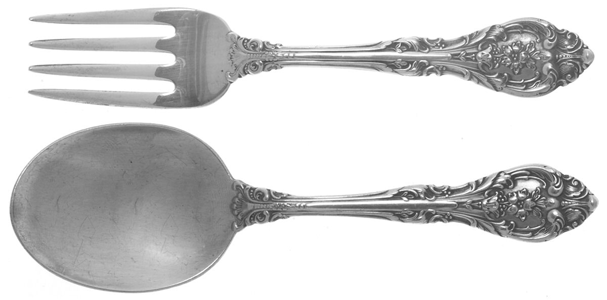 King Edward (Sterling, 1936, No Monos) 2 Pc Baby Set (BF, BS) by Gorham Silver-1