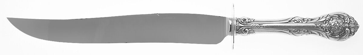 King Edward (Sterling, 1936, No Monos) Large Carving/Roast Knife StnlBl w/Sterling Guard by Gorham Silver-1