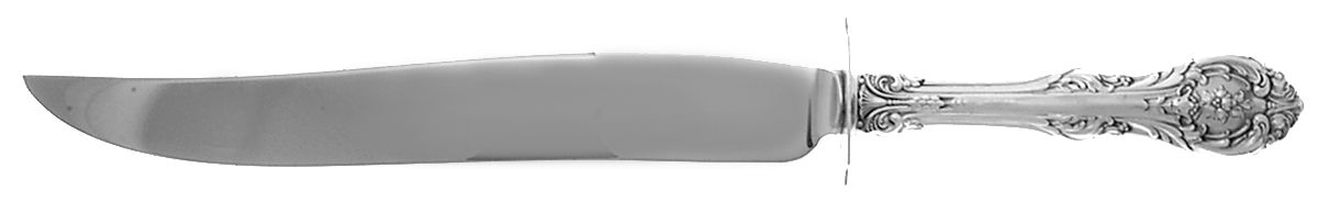 King Edward (Sterling, 1936, No Monos) Large Carving/Roast Knife StnlBl w/Sterling Guard by Gorham Silver-1