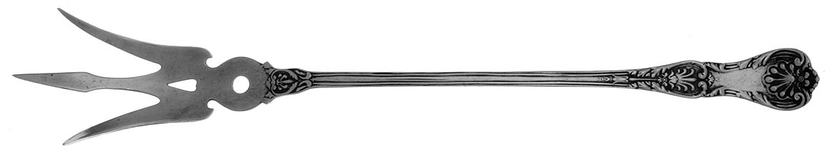 King George (Sterling, 1894, No Monograms) Large Lettuce Serving Fork by Gorham Silver-1