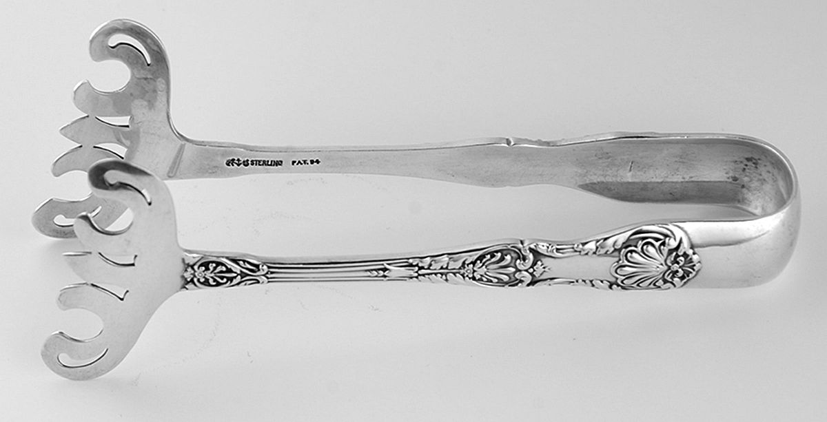 King George (Sterling, 1894, No Monograms) Solid Individual Asparagus Tongs by Gorham Silver-1
