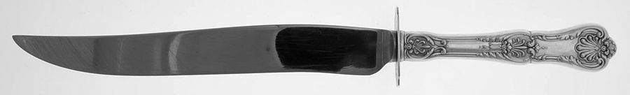 King George (Sterling, 1894, No Monograms) Large Carving/Roast Knife StnlBl w/Sterling Guard by Gorham Silver-1