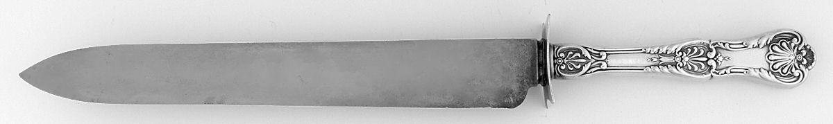 King George (Sterling, 1894, No Monograms) Large Carving/Roast Knife StnlBl w/Sterling Guard by Gorham Silver-1
