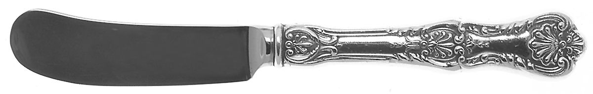 King George (Sterling, 1894, No Monograms) Butter Spreader Hollow Hdl-Paddle/Stainless Blade by Gorham Silver-1