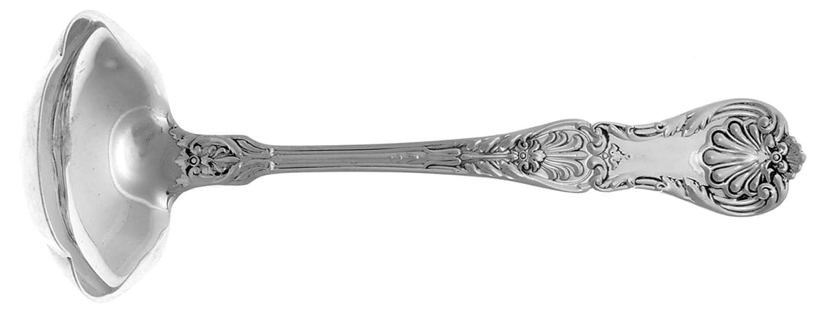King George (Sterling, 1894, No Monograms) Solid Piece Cream Ladle by Gorham Silver-1