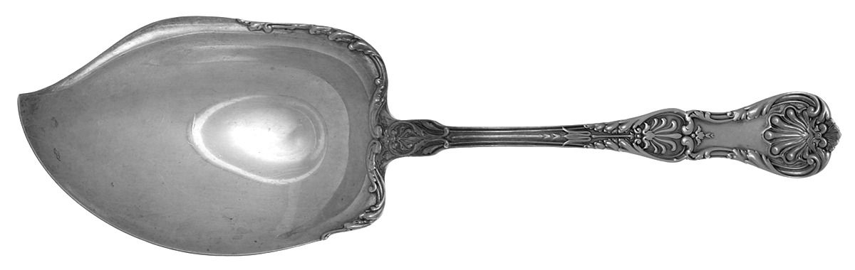 King George (Sterling, 1894, No Monograms) Vegetable Serving Spoon (Solid) by Gorham Silver-1