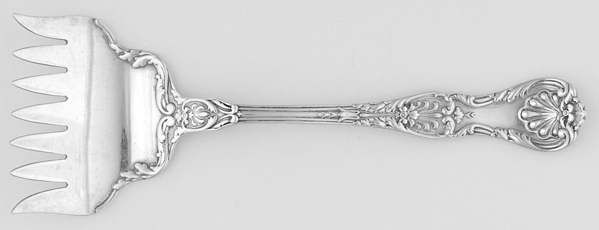 King George (Sterling, 1894, No Monograms) Large Solid Tined Sardine Serving Fork by Gorham Silver-1