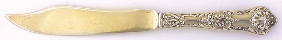 King George (Sterling, 1894, No Monograms) Individual Hollow Handle Fish Knife-Sterling Blade by Gorham Silver-1