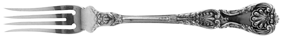 King George (Sterling, 1894, No Monograms) Individual Solid Fruit Fork by Gorham Silver-1