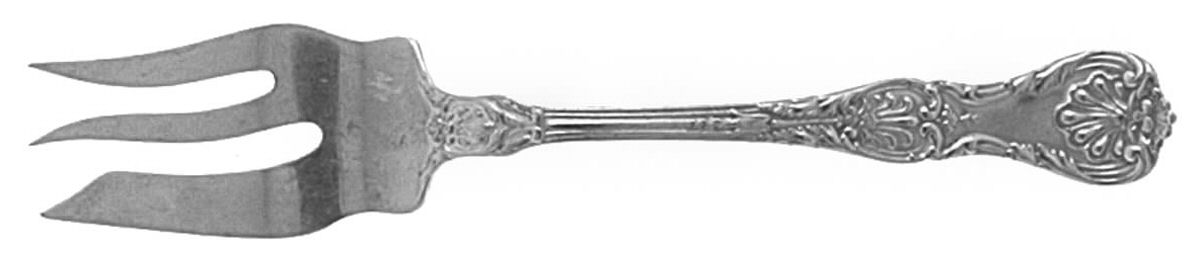 King George (Sterling, 1894, No Monograms) Wavy Tine Pastry Fork by Gorham Silver-1