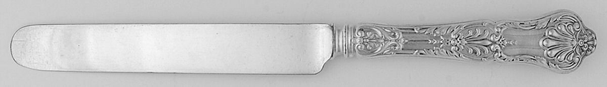 King George (Sterling, 1894, No Monograms) Blunt Thick Hollow Knife with Bolster by Gorham Silver-1