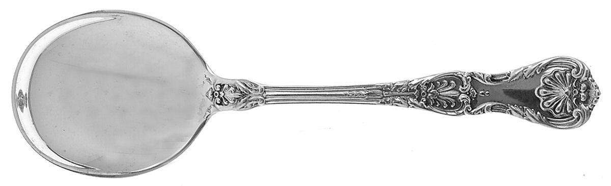 King George (Sterling, 1894, No Monograms) Round Bowl Soup Spoon (Cream Soup) by Gorham Silver-1