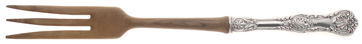 King George (Sterling, 1894, No Monograms) Salad Serving Fork with Wooden Prongs by Gorham Silver-1