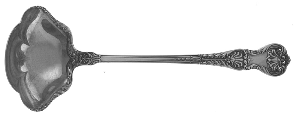 King George (Sterling, 1894, No Monograms) Large Solid Soup Ladle by Gorham Silver-1