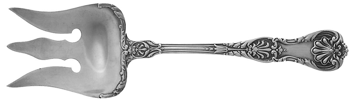 King George (Sterling, 1894, No Monograms) Solid Salad Serving Fork by Gorham Silver-1