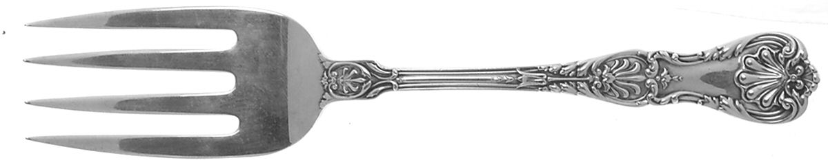 King George (Sterling, 1894, No Monograms) Solid Serving Fork by Gorham Silver-1