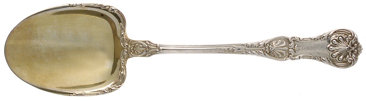 King George (Sterling, 1894, No Monograms) Oversize Solid Salad Serving Spoon by Gorham Silver-1