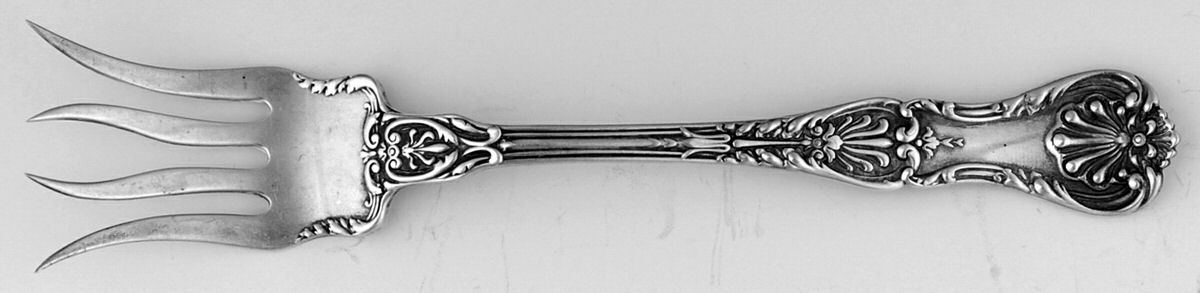 King George (Sterling, 1894, No Monograms) Small Chipped Beef Fork by Gorham Silver-1
