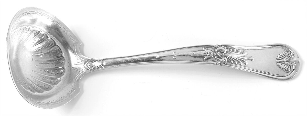 Kings I (Sterling, 1875) Gravy Ladle, Brightcut Solid Piece by Gorham Silver-1