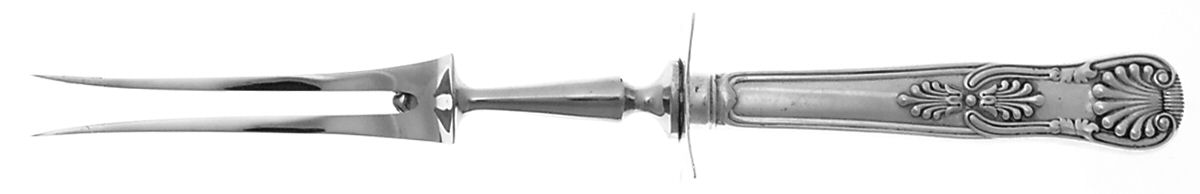 Kings II (Sterling, 1885) Large Stainless-Prong Roast Carving Fork by Gorham Silver-1