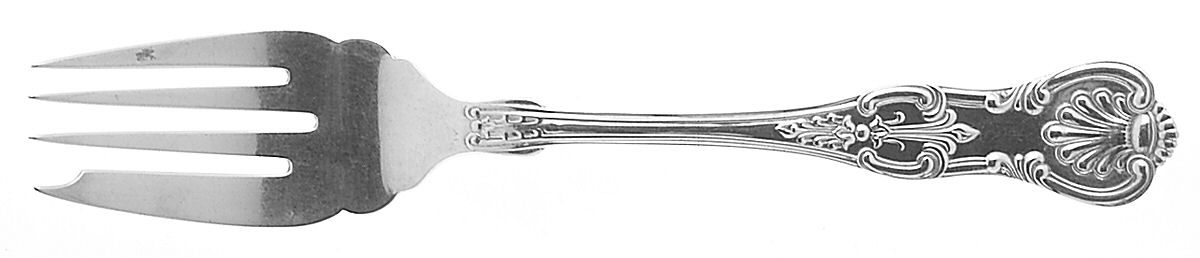 Kings III (Sterling, 1885) Large Individual Solid Fish/Salad Fork by Gorham Silver-1