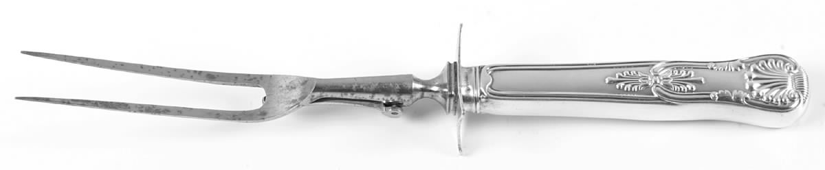 Kings (Silverplate, 1890) Large Stainless-Prong Roast Carving Fork by Gorham Silver-1