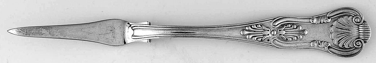 Kings (Silverplate, 1890, Monograms) Solid Nut Pick by Gorham Silver-1