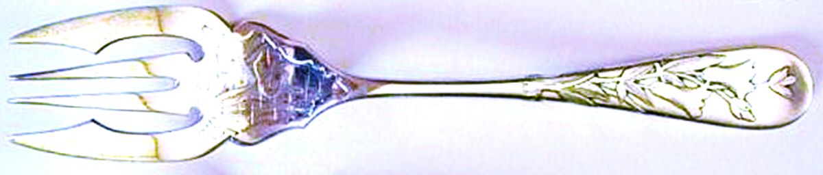 Knickerbocker-Etched (Sterling, 1870) Large Individual Solid Fish/Salad Fork by Gorham Silver-1